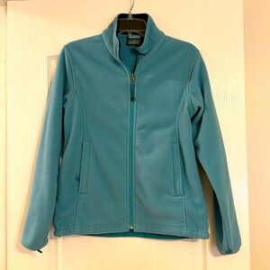 L.L.Bean women’s fleece zippered jacket small teal blue